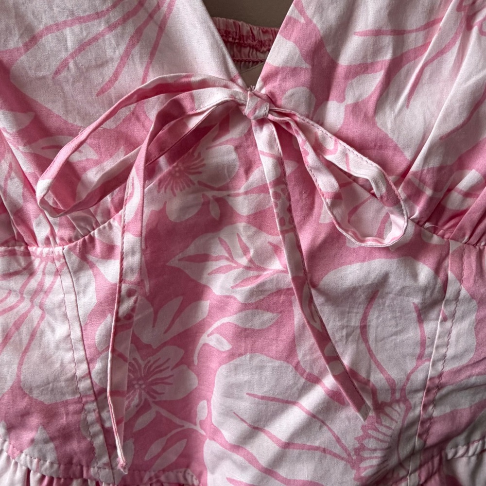 Band of the Free Los Angeles Candy Pink Floral Midi Dress B2275 Small NWT - Picture 4 of 9